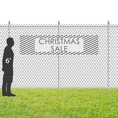 Cgsignlab | מכירת חג מולד -כניסה לבנה באנר ויניל רשת חיצונית עמידה ברוח | 8'x2 '